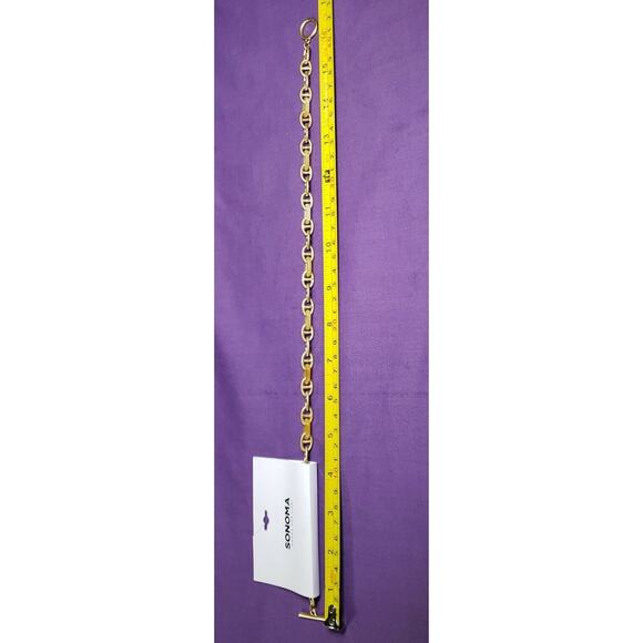 Sonoma Matte Gold Tone And Yellow Resin Chain Link Necklace, 16.5", NWT - Picture 4 of 6